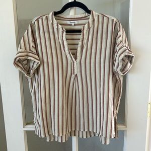 MADEWELL Striped V-neck Top